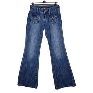 Aeropostale Y2K Low Rise Flare Leg Jeans 2 Button Womens size 000